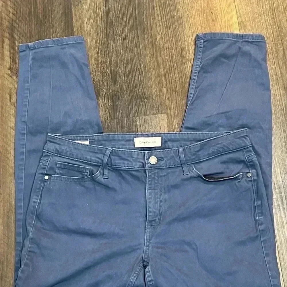 Calvin Klein Jeans size 12 slate blue ankle skinny pants EUC - Picture 10 of 12